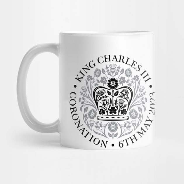 King Charles III Official Coronation Emblem Black and Grey by NattyDesigns